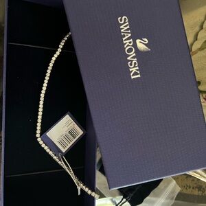 Swarovski Silver-Tone Clear Crystal Tennis Necklace